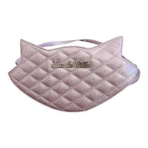 Lux De Ville Meowzer Pink Sparkle Quilted Cat Ear Crossbody Bag